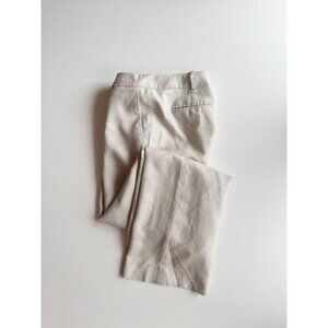 BROOKS BROTHERS Loro Piana Beige Check Wool Silk Linen Trousers Pants, Size 8